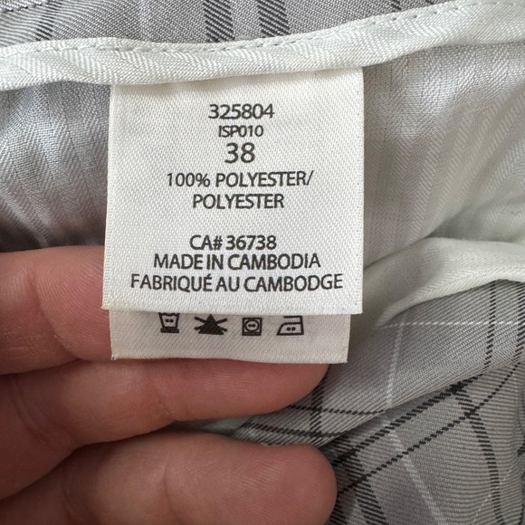 Haggar‎ Men's Performance Casual Plaid Golf Walking Shorts Silver/Gray 38 - Picture 5 of 14